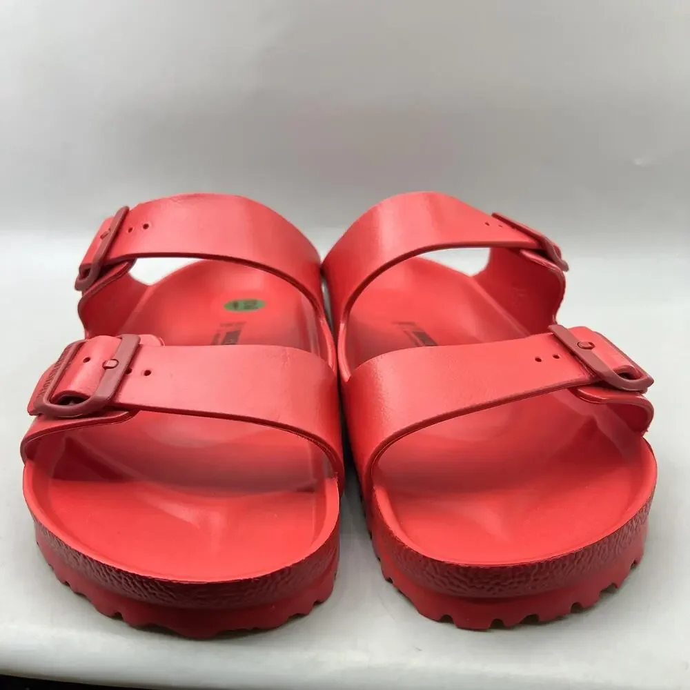 Birkenstock Arizona EVA Buckle Sandals Men Size 12 Red Comfort Slip On Slides